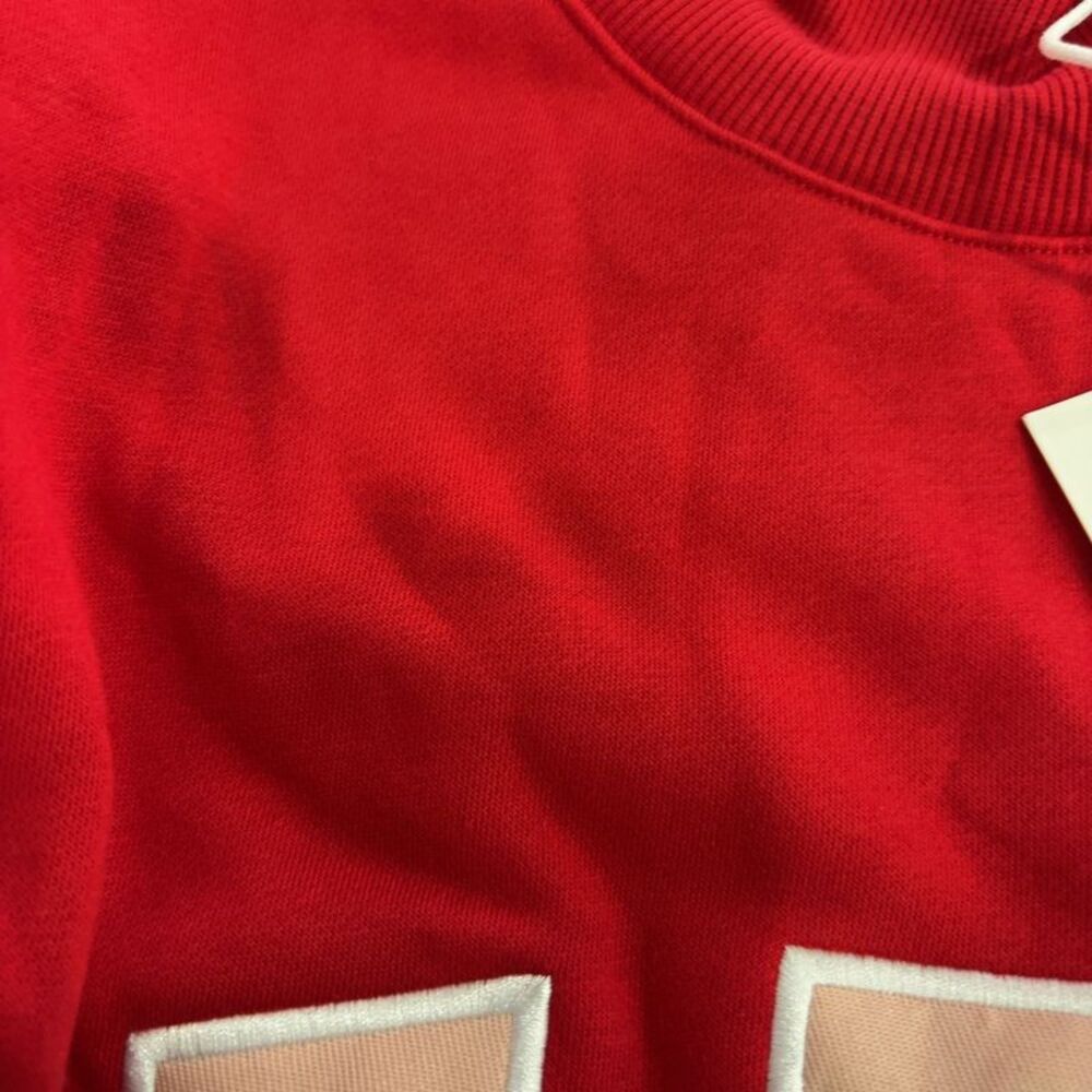 PARKE Red Ribbed Mock Neck Sweatshirt - Picture 2 of 5